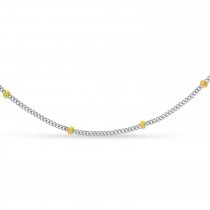 Curb Saturn Chain Necklace 14k Yellow Gold