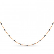 Cable Chain Necklace With Beads 14k Rose Gold