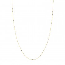Cable Chain Necklace With Beads 14k Yellow Gold