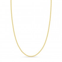 Hollow Rolo Chain Necklace 14k Yellow Gold