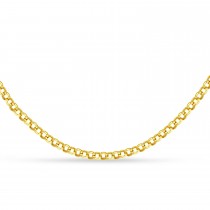 Hollow Rolo Chain Necklace 14k Yellow Gold
