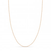 Singapore Chain Necklace With Lobster Lock 14k Rose Gold