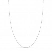 Singapore Chain Necklace With Lobster Lock 14k White Gold