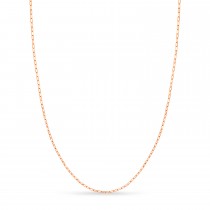 Paperclip Link Chain Necklace With Lobster Lock 14k Rose Gold