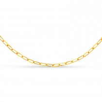 Paperclip Link Chain Necklace With Lobster Lock 14k Yellow Gold