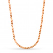 Large Franco Chain Necklace With Lobster Lock 14k Rose Gold