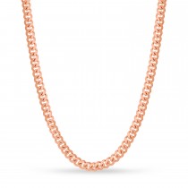 Large Miami Cuban Chain Necklace 14k Rose Gold