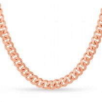 Large Miami Cuban Chain Necklace 14k Rose Gold