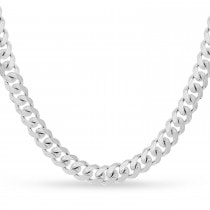 Large Miami Cuban Chain Necklace 14k White Gold