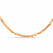 Large Round Box Chain Necklace 14k Rose Gold