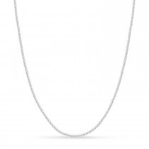 Large Round Box Chain Necklace 14k White Gold
