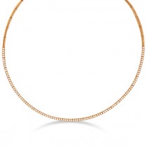 Diamond Choker Tennis Necklace in 14k Rose Gold (2.31ct)
