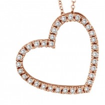 Diamond Open Heart Pendant 14k Rose Gold (Pink Gold) 0.40 ctw
