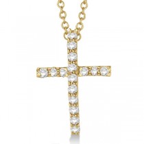 Diamond Cross Pendant Necklace in 14k Yellow Gold (0.25ct)