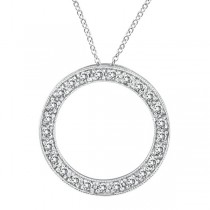 Diamond Circle of Life Pendant Necklace in 14k White Gold (0.53 ctw)