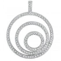 Diamond Circle Pendant in 14k White Gold (1.00ctw)