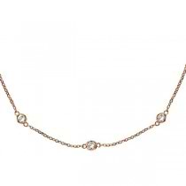 Diamond Station Necklace Bezel-Set in 14k Rose Gold (0.33 ctw)