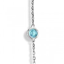 Aquamarines Gemstones by The Yard Station Necklace 14k W. Gold 2.25ct