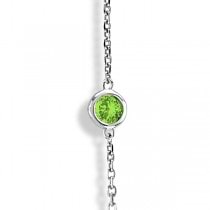 Peridots by The Yard Bezel Station Necklace in 14k White Gold 2.25ct