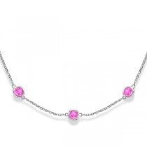 Pink Sapphires by The Yard Station Necklace in 14k White Gold 2.25ct