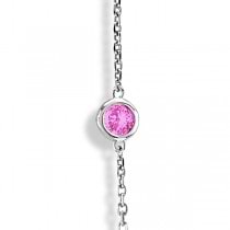 Pink Sapphires by The Yard Station Necklace in 14k White Gold 2.25ct