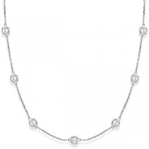 Lab Grown Diamonds By The Yard Station Necklace Bezel-Set 14k White Gold (3.50ct)