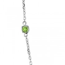 Peridots Gemstones by The Yard Station Necklace 14k White Gold 1.25ct