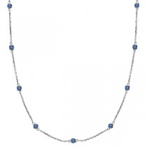 Fancy Blue Diamond Station Necklace 14k White Gold (2.00ct)