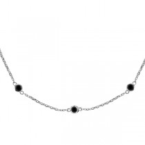 Black Diamonds by The Yard Necklace Bezel-Set 14k White Gold (0.33ct)