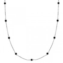 Black Diamonds by The Yard Necklace Bezel-Set 14k White Gold (0.50ct)
