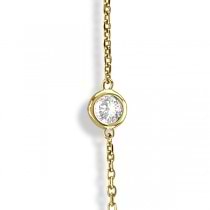 Diamond Station Necklace Bezel-Set in 14k Yellow Gold (3.00ct)