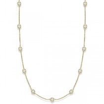 Lab Grown Diamonds By The Yard Station Necklace 14k Yellow Gold (3.00ct)