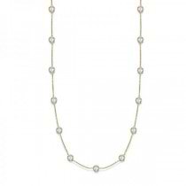 36 Inch Long Diamond Station Necklace Strand 14k Yellow Gold (9.00ct)