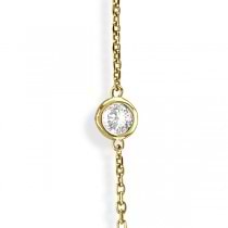 36 Inch Long Diamond Station Necklace Strand 14k Yellow Gold (9.00ct)