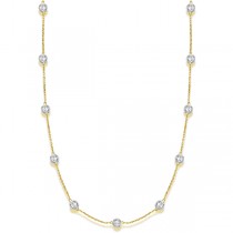 Diamond Station Necklace Bezel-Set in 14k Two Tone Gold (3.00ct)