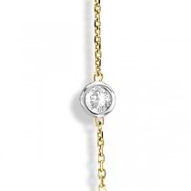 Diamond Station Necklace Bezel-Set in 14k Two Tone Gold (6.00ct)