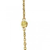 Fancy Yellow Canary Diamond Station Necklace 14k Gold (0.33ct)
