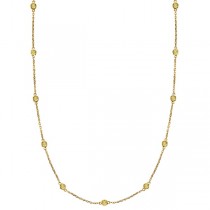 Fancy Yellow Canary Diamond Station Necklace 14k Gold (0.50ct)