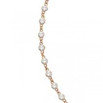 Lab Grown Diamond Station Eternity Necklace in 14k Rose Gold (1.51ct)