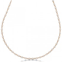 Diamond Station Eternity Necklace in 14k Rose Gold (4.01ct)