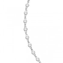 Lab Grown Diamond Station Eternity Necklace in 14k White Gold (1.51ct)