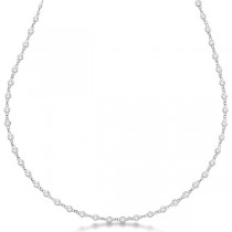 Diamond Station Eternity Necklace in 14k White Gold (5.25ct)