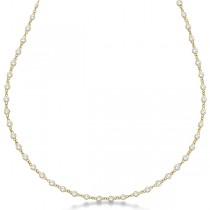 Lab Grown Diamond Station Eternity Necklace in 14k Yellow Gold (1.51ct)