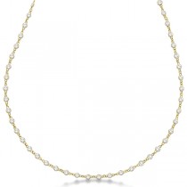 Diamond Station Eternity Necklace in 14k Yellow Gold (10.00ct)
