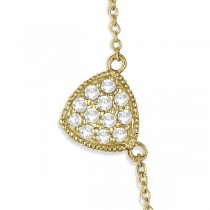 Pave-Set Triangular Station Diamond Necklace 14k Yellow Gold (1.06ct)