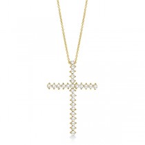 Diamond Cross Pendant Necklace 14kt Yellow Gold (1.00ct)