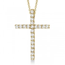 Diamond Cross Pendant Necklace 14kt Yellow Gold (0.75ct)