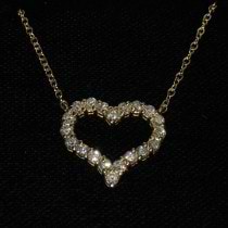 Open Heart Lab Grown Diamond Pendant Necklace 14k Yellow Gold (1.00ct)