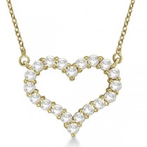 Open Heart Lab Grown Diamond Pendant Necklace 14k Yellow Gold (2.00ct)