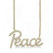 "Peace" Diamond Pendant Necklace 14k Yellow Gold (0.50ct)